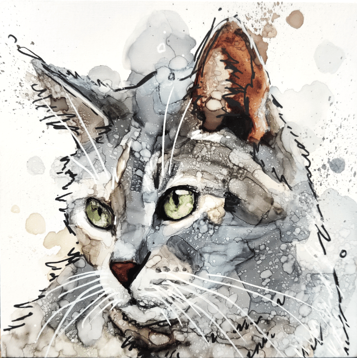 My favorite 6x6 cat painting!