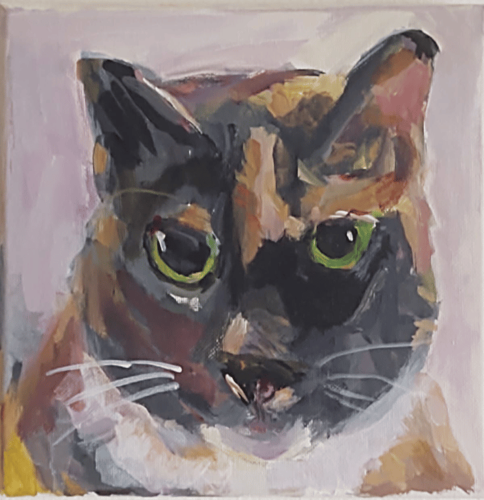 8 x 8" Custom Cat Portrait by Andrea Goldsmith