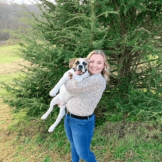 Olivia Bainter and Wilbur (pet)