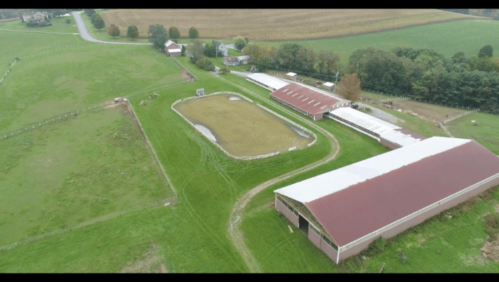 Ariel view of Elysian Fields Equestrian Center