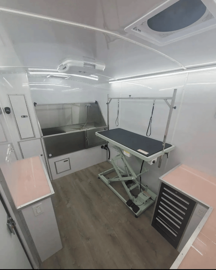 Inside of the trailer 