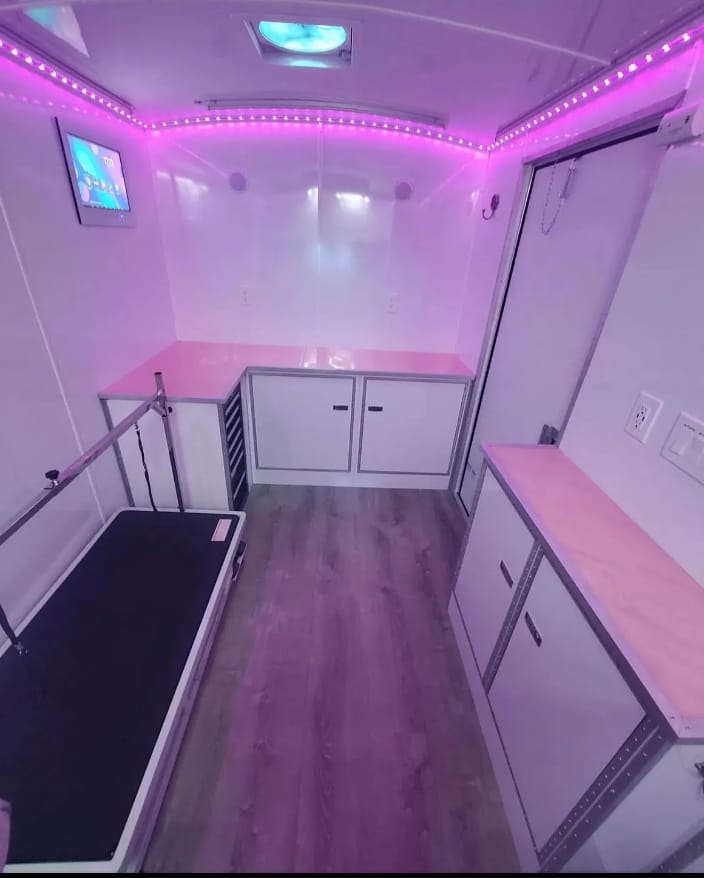 Inside of the trailer with our accent lights