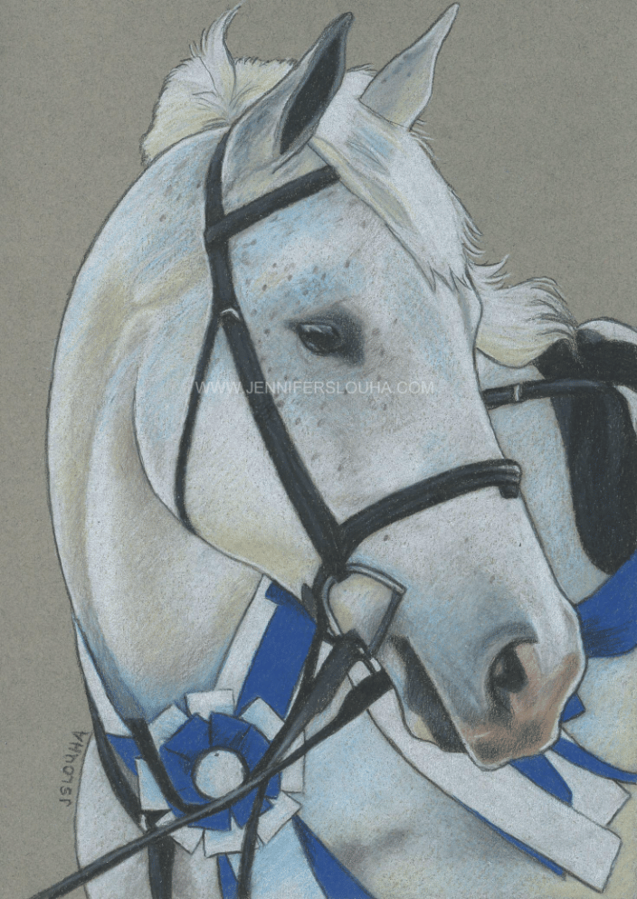 5x7 inch colored pencil horse sketch