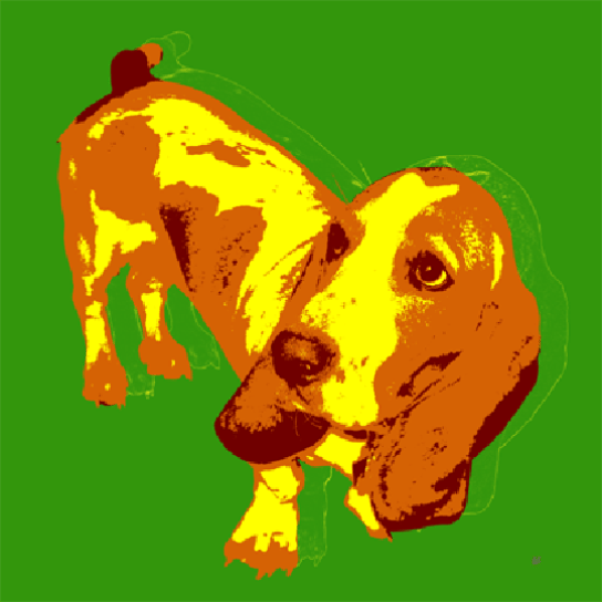 one panel dog pop art canvas