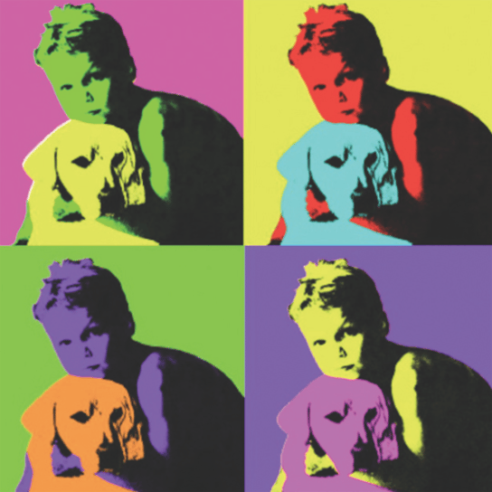 boy and dog pop art canvas