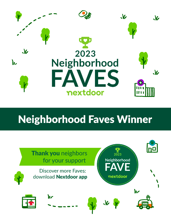 We won! Neighborhood Fave 2023 - Pet Services category