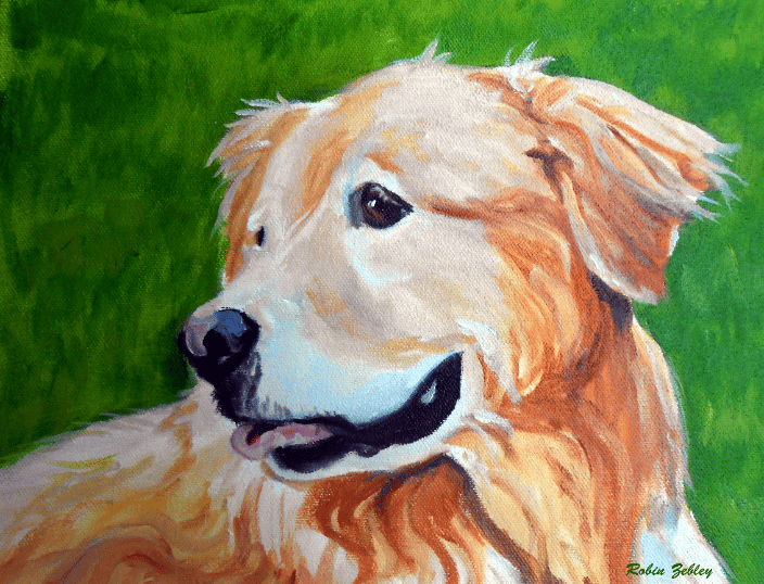Golden Retriever Oil Painting Portrait