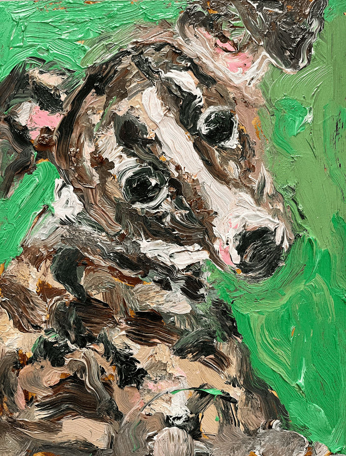 Dog 3, oil on paper, 8.5x11 inches, 2023