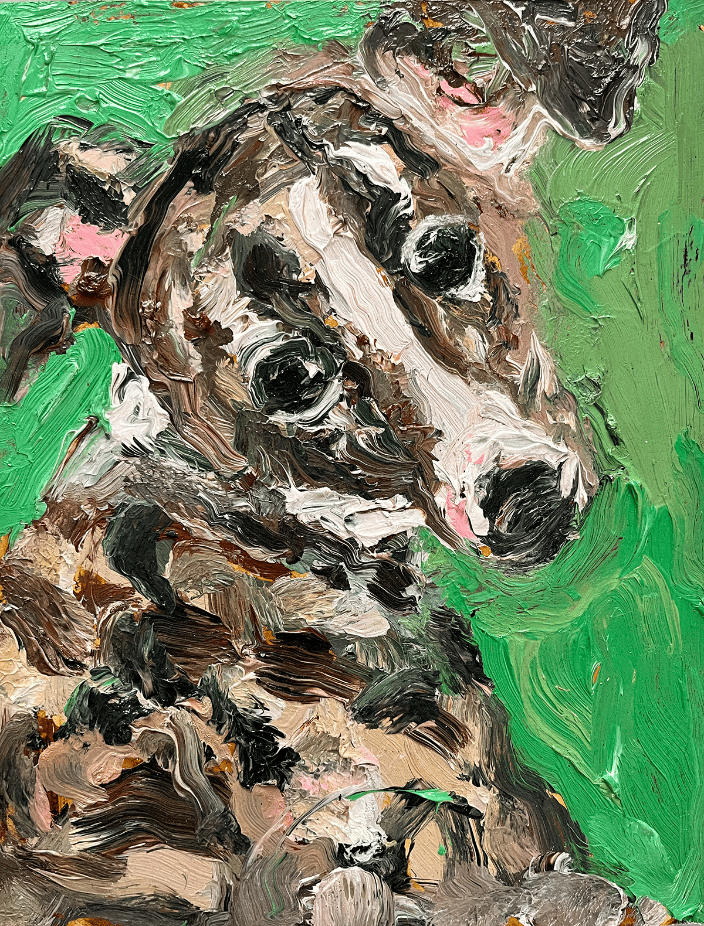 Dog 3, oil on paper, 8.5x11 inches, 2023