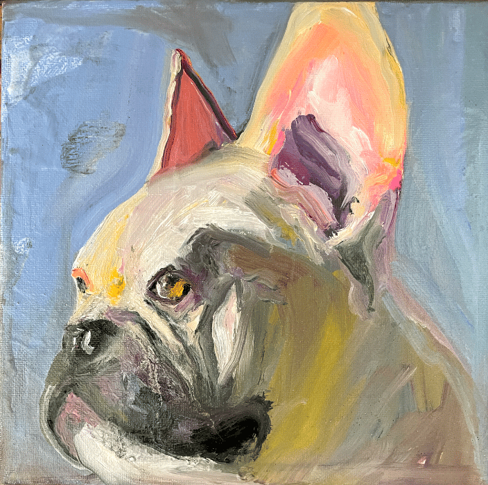 Dog 8, oil on canvas, 8x8 inches, 2019