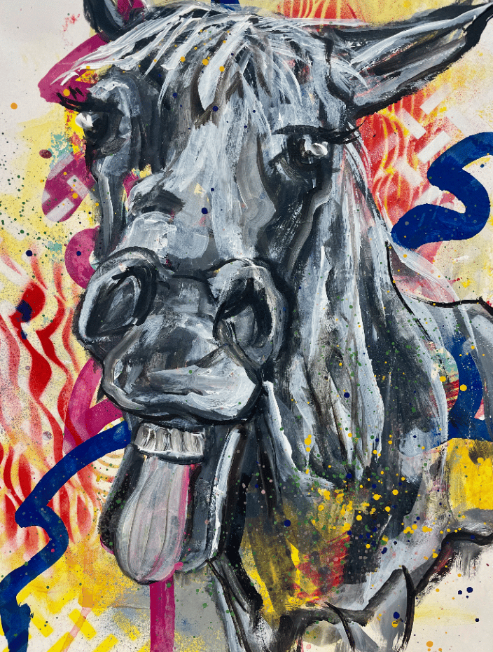 horse with tongue out
