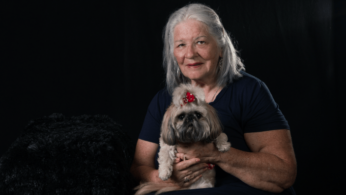 Studio- dog mom and her dog