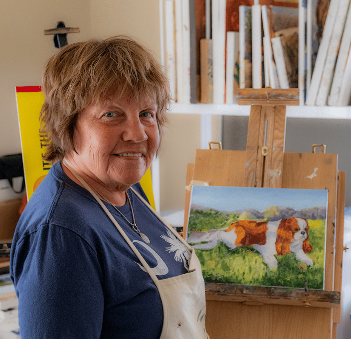 Artist in studio.