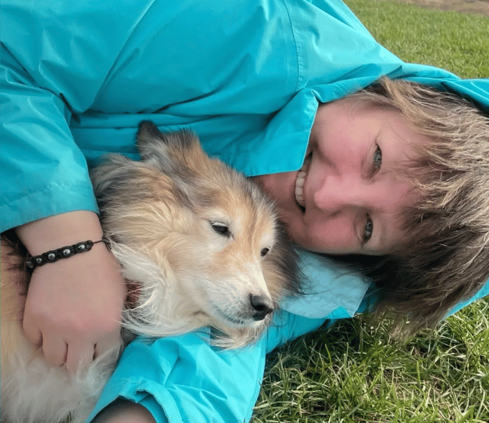 Tami Friday and Stewart the dog