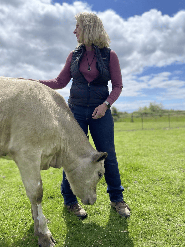 Marla with Shake the cow