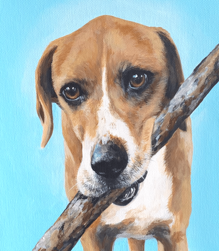 Hand painted pet portrait