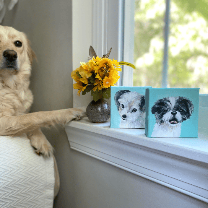Small 4x4 size canvas portraits