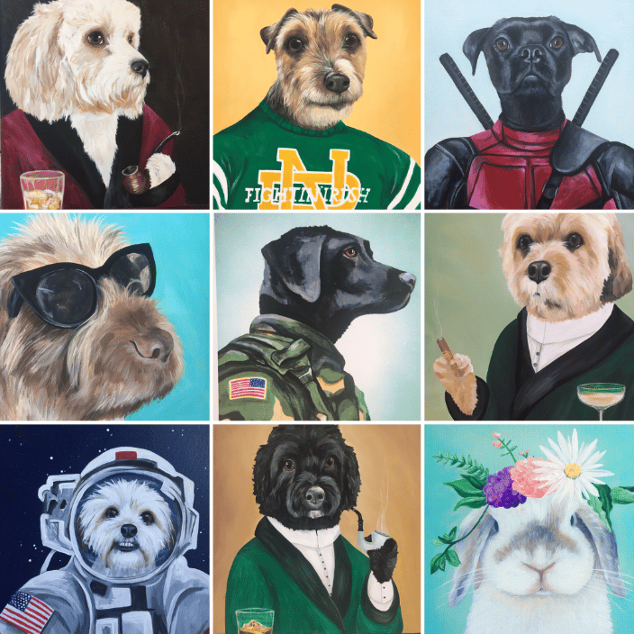 pets in costumes portraits