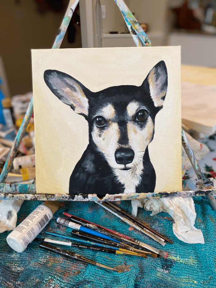 hand painted pet portait