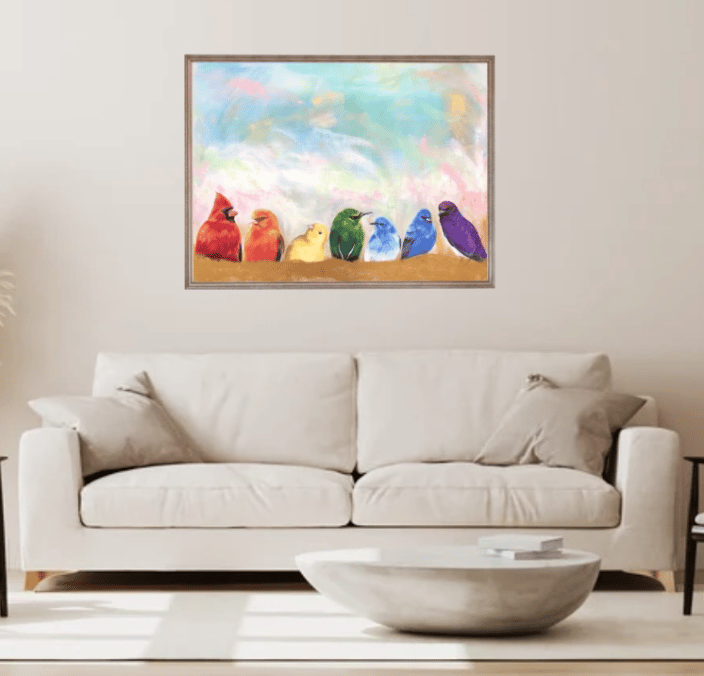 Rainbow Birds painting
