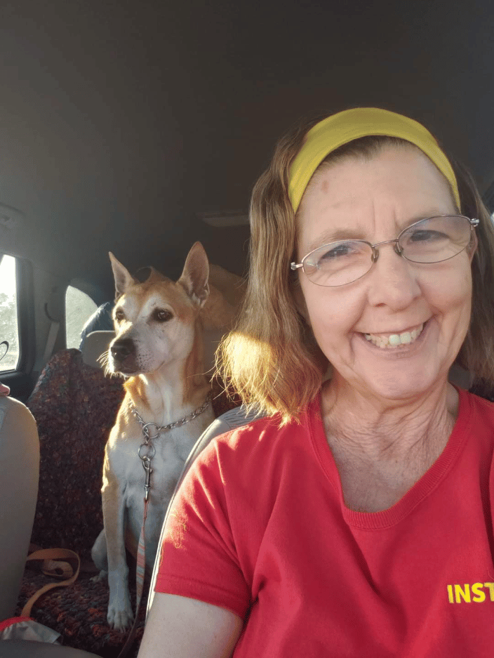 Teri Ann & her trusted Carolina Dog, Willa. Willa was the best student CPR and First Aid dog for over 10 years 
