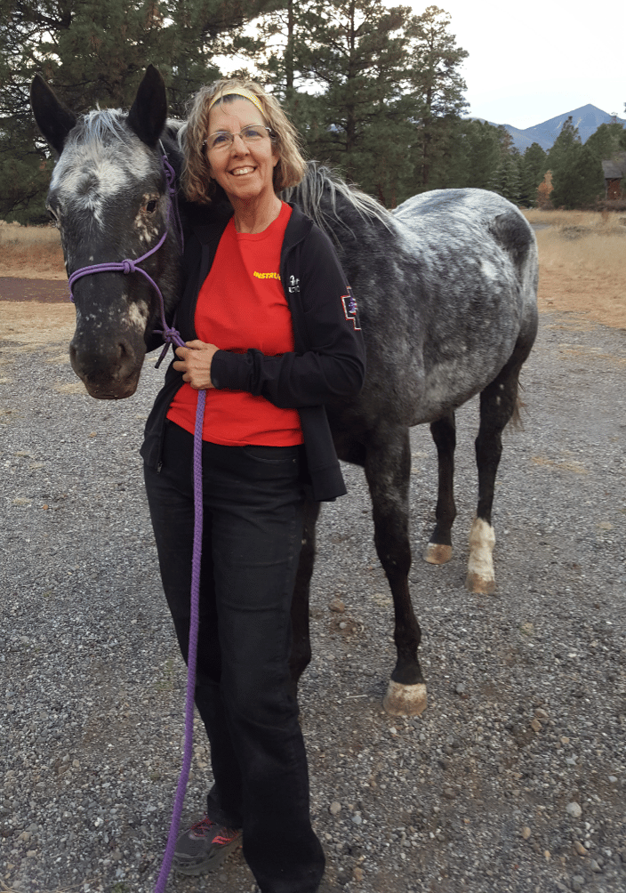 Teri Ann helped her owner with a set of stretches that helped her body heal from being cast.