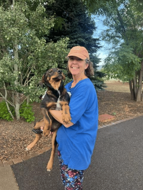 When up in Flagstaff in July of 2024, to teach Equine classes, and after checking on the wild horses, this pup was rescued from a gas station. He was full of ticks. He was adopted by Teri Ann's friends, Dr. Steven & Barb Hill