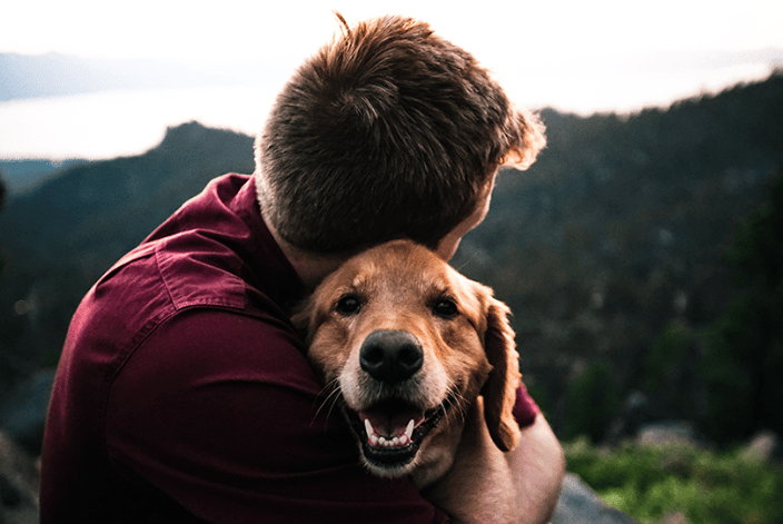 Man with dog