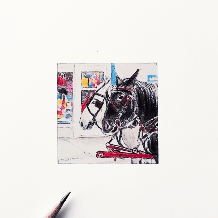 Miniature 2" x 2" Watercolor Pet Portrait 