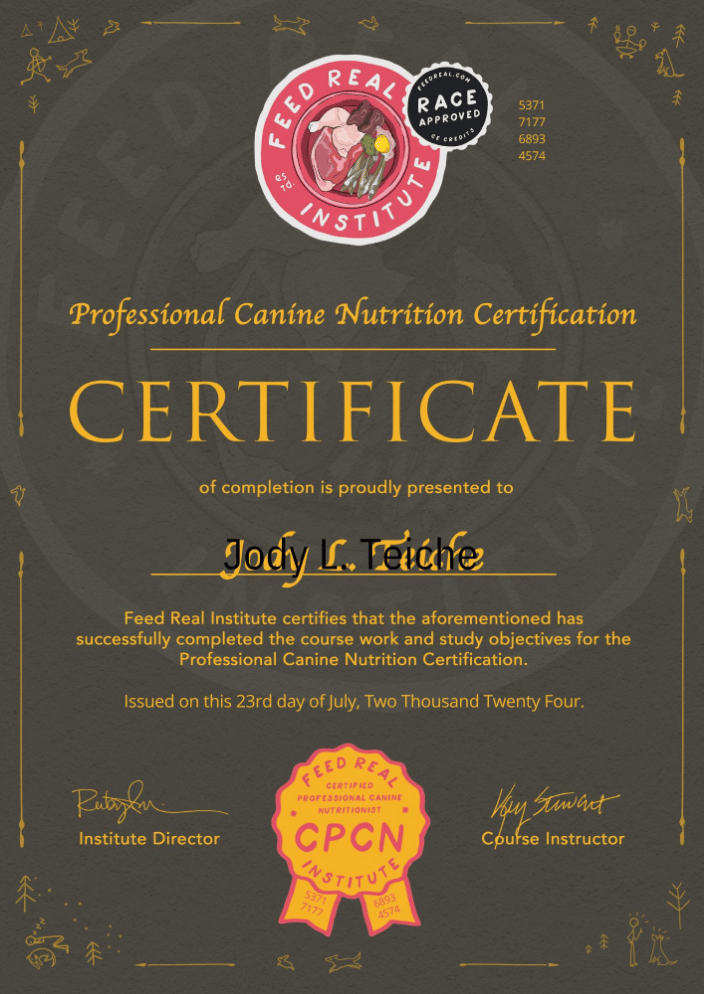 Feed Real Certified Professional Canine Nutritionist Certification