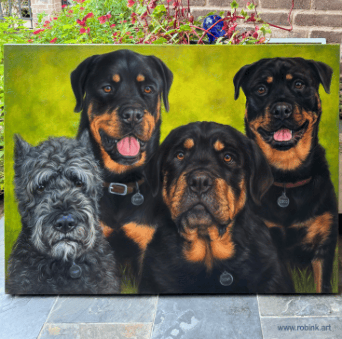 4 large dogs
