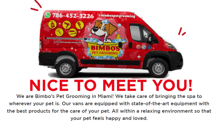 Bimbos Mobile Pet Groomer Miami Florida