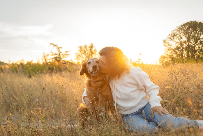 A woman and her Dog