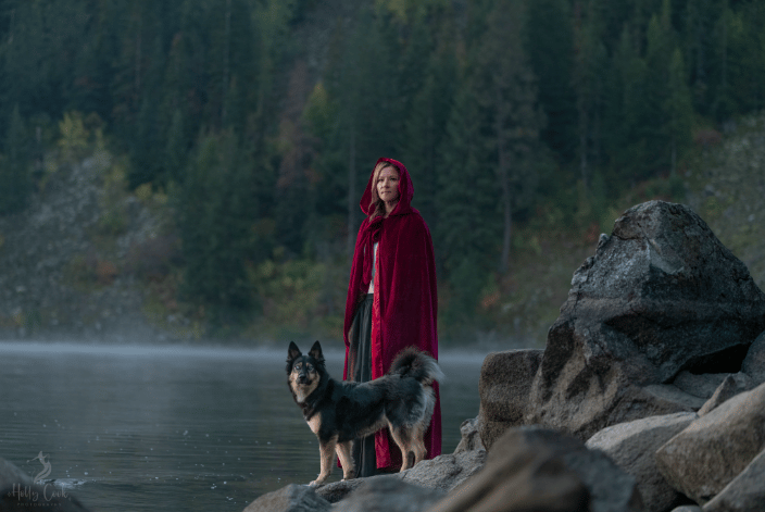 Woman and her Dog at Farragut Park, Idaho