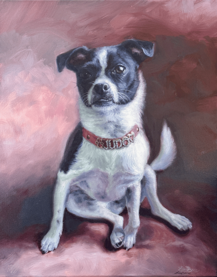 Chihuahua terrier mix oil portrait painting