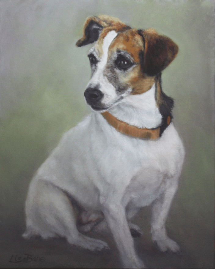 Oil painting of a Jack Russel terrier