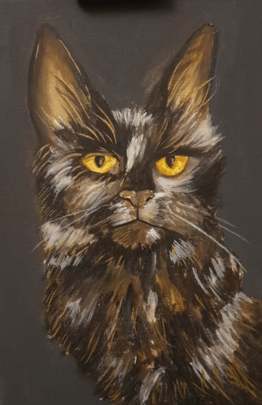 Gouache commission of a cat