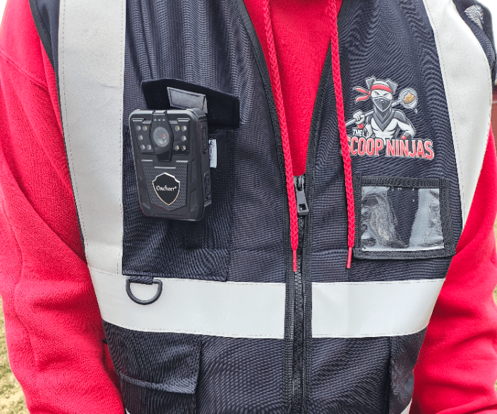 All Scoop Tech wear Body cameras for client and dog safety