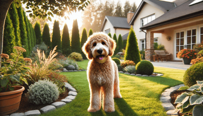 Dog in a clean yard