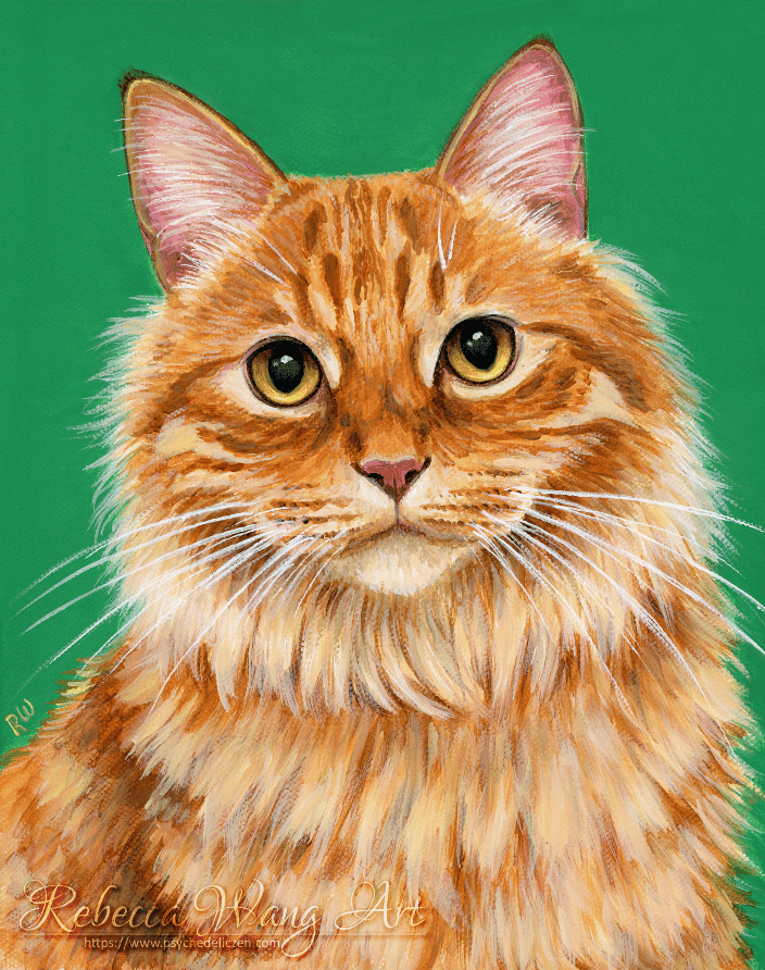 Painting of an Orange Tabby cat
