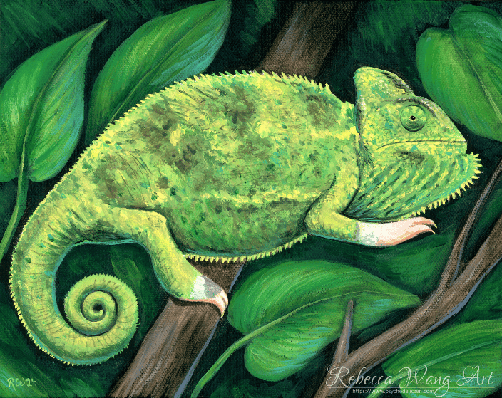 Painting of a Veiled Chameleon