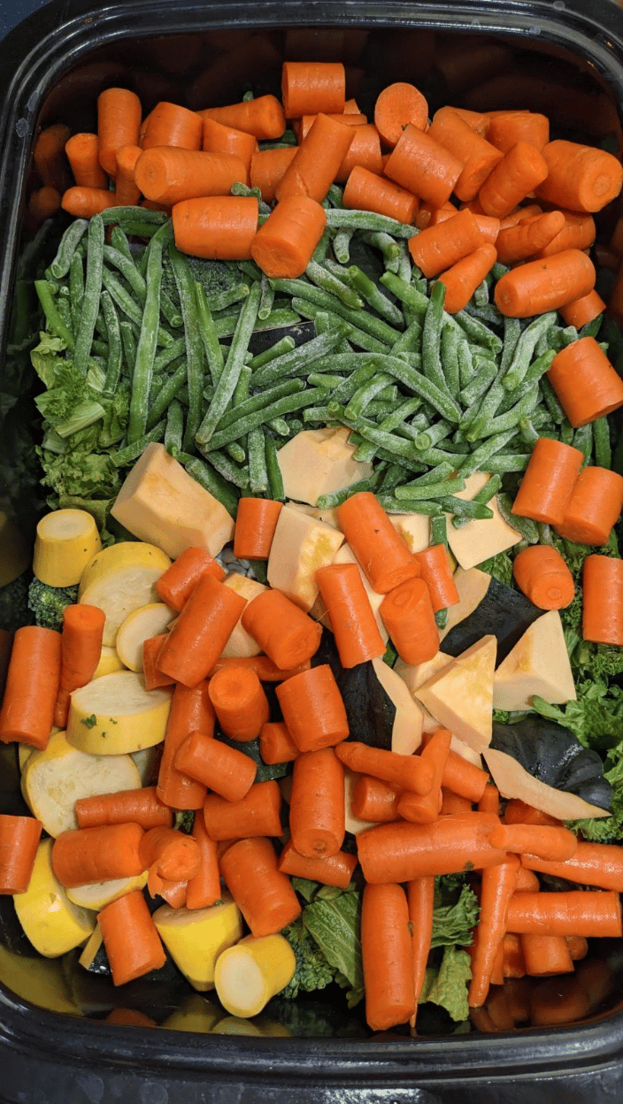 Fresh food prepped in Roaster