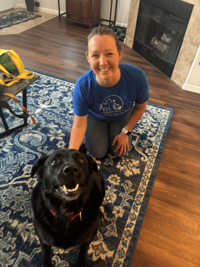 Dr. Jen and a dog patient