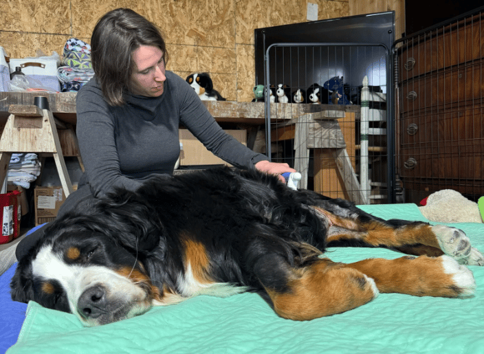 Client Pia in bliss mode during her massage sessions