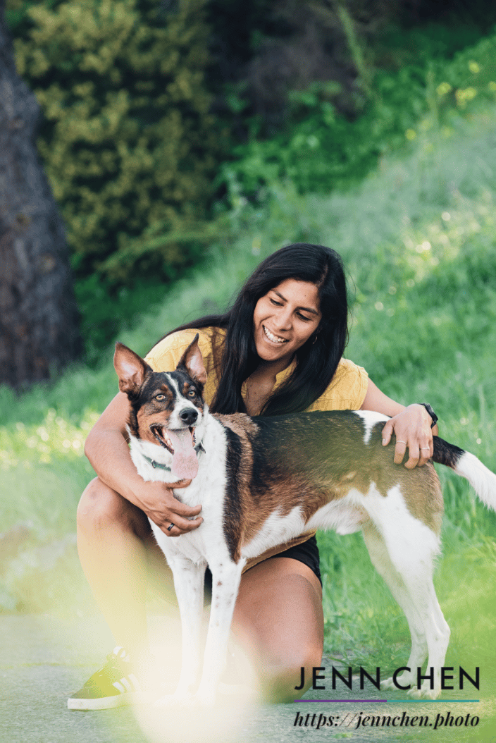 dog and their parent having a moment of connection and love