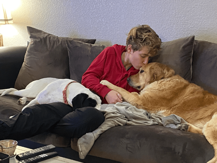 Alfons and two cuddly clients 