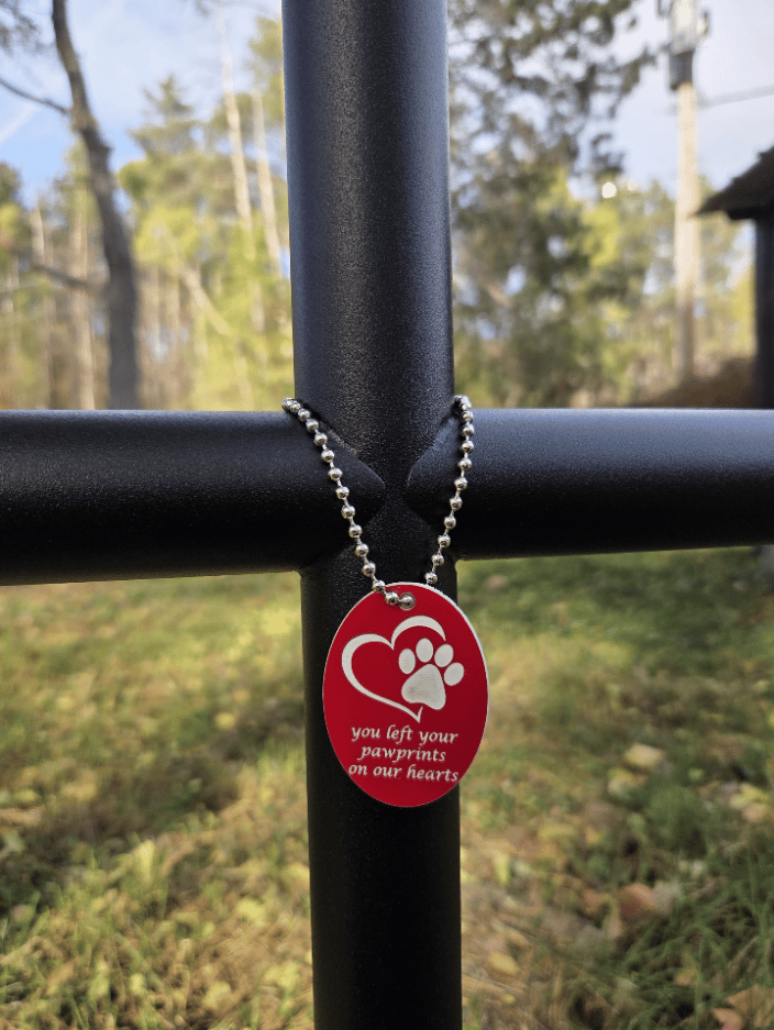 EC Angel Charm Red Heart Paw Print LC Gold - Black Ebony