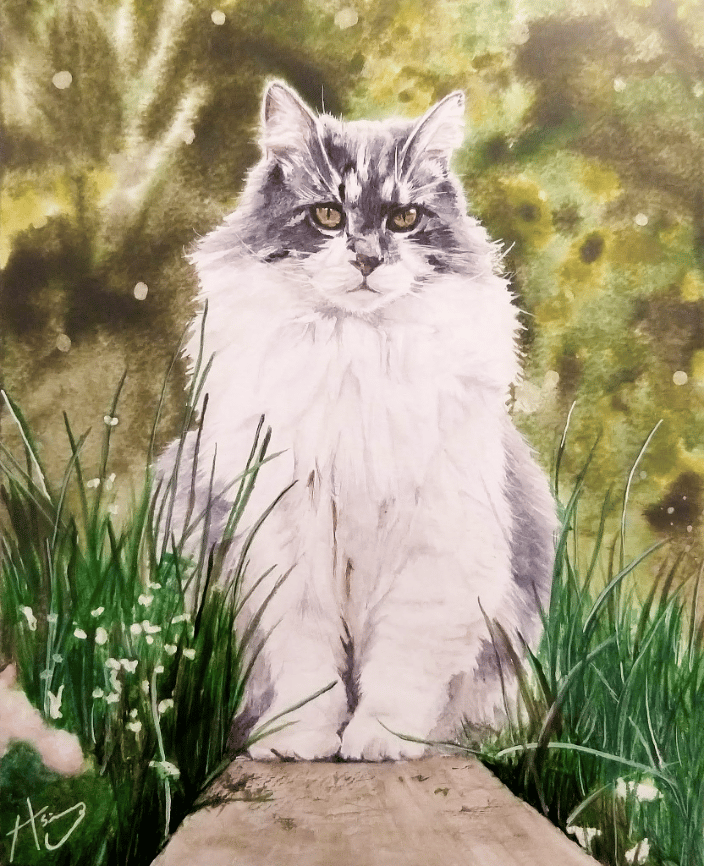 Puffball - Watercolor Pet Portrait