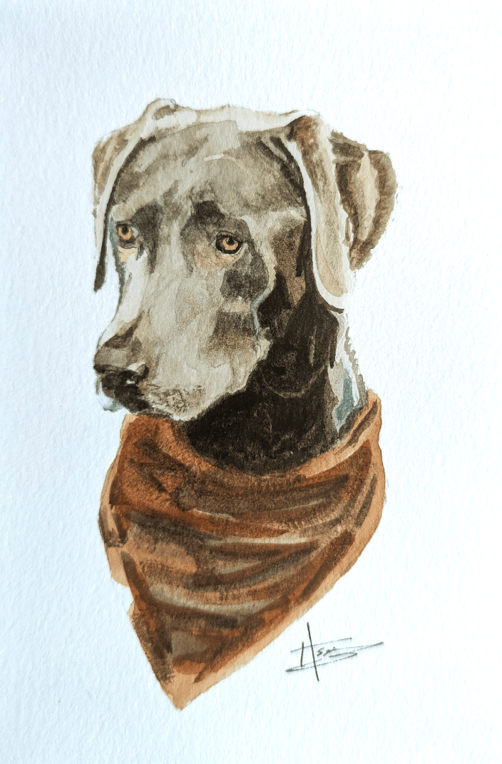 Tealie - Watercolor Pet Portrait