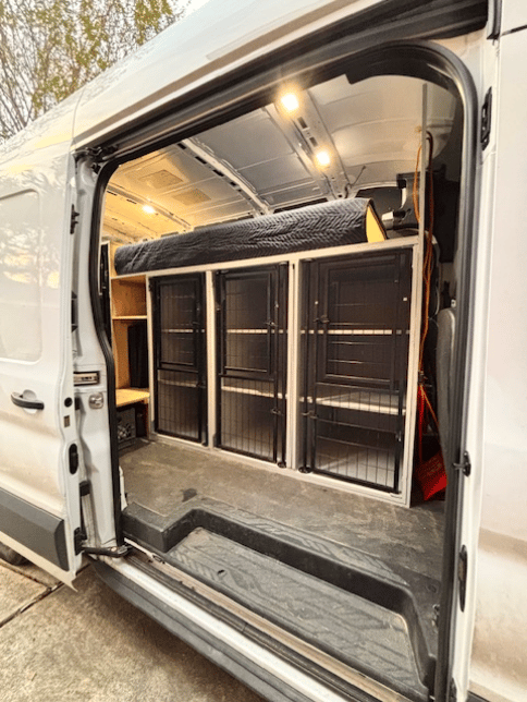 Inside of our Company Transit Van